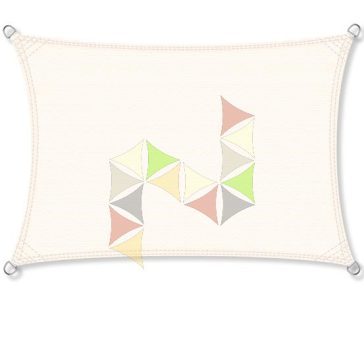 3,5 x 4,5 m - es napvitorla [Standard HDPE - Krém]