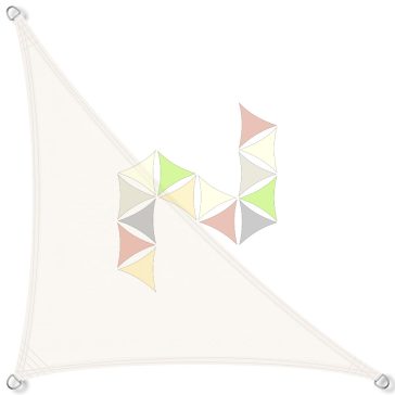   5 x 5 x 7,1 m - es napvitorla [Standard PES UPF 50+ - Fehér]