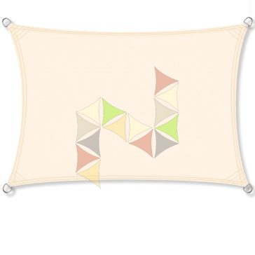 2 x 3 m - es napvitorla [Standard PES UPF 50+ - Krém]