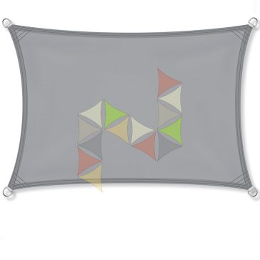   2 x 3 m - es napvitorla [Standard PES UPF 50+ - Világosszürke]