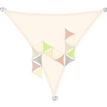   4,6 x 4,6 x 4,6 m - es napvitorla [Standard PES UPF 50+ - Krém]