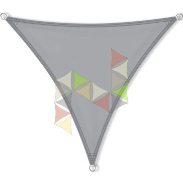   4,6 x 4,6 x 4,6 m - es napvitorla [Standard PES UPF 50+ - Világosszürke]