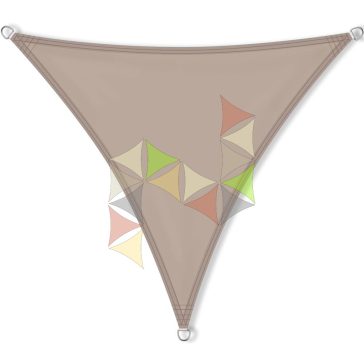   3 x 3 x 3 m - es napvitorla [Standard PES UPF 50+ - Cappuccino]