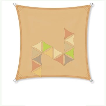 2 x 2 m - es napvitorla [Standard PES UPF 50+ - Homok]