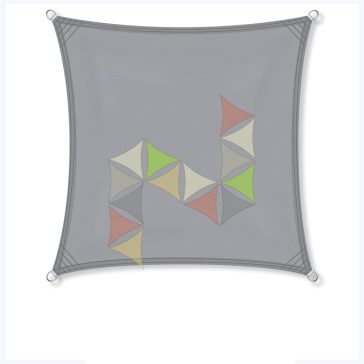   2,6 x 2,6 m - es napvitorla [Standard PES UPF 50+ - Világosszürke]