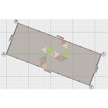 1,5 x 4,0 m -es FINOO egyedi NATAN FIX napvitorla